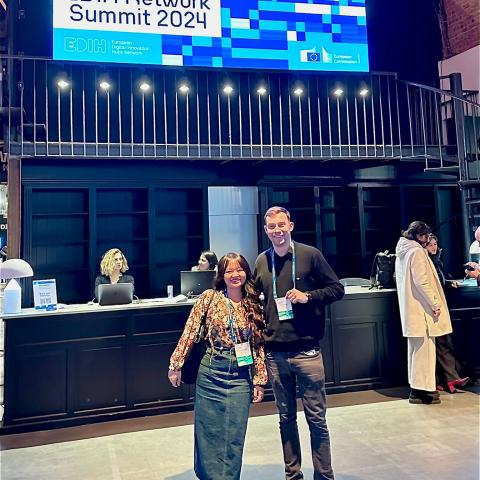 Huyen und Tobias vor dem Empfang beim EDIH Network Summit