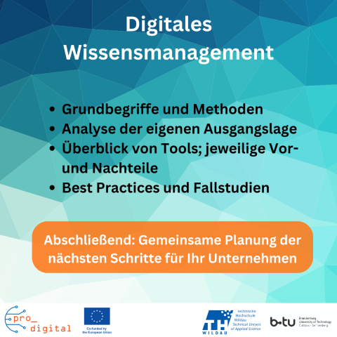 Digitales WissensManagement; Auflistung der Inhalte