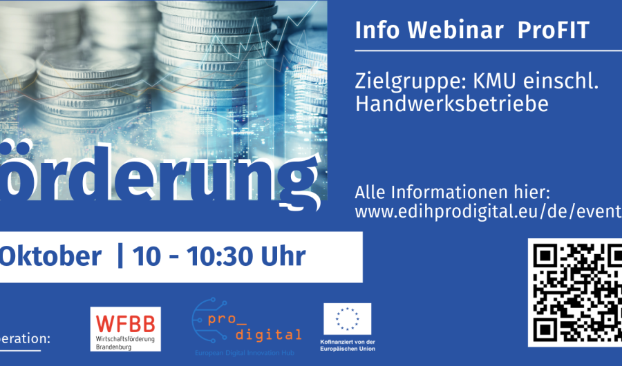 Fördermöglichkeiten ProFIT Webinar - 8. Oktober 2024 - 10 - 10:30 Uhr Online