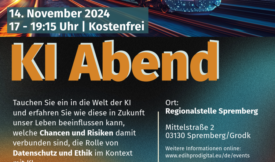 Ankündigung zum Event: KI Abend in Spremberg am 14. November um 19 Uhr