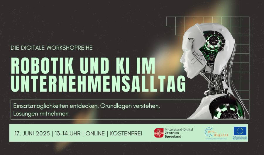 Plakat zur Ankündigung einer Veranstaltung zum Thema Robotik und KI