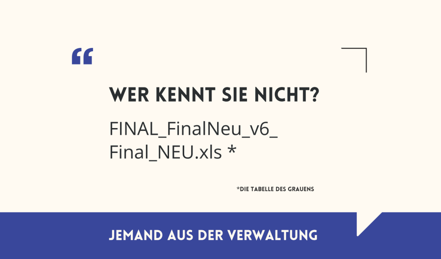 Schwarzer Text vor hellem Hintergrund, unten blauer Streifen mit weißem Text