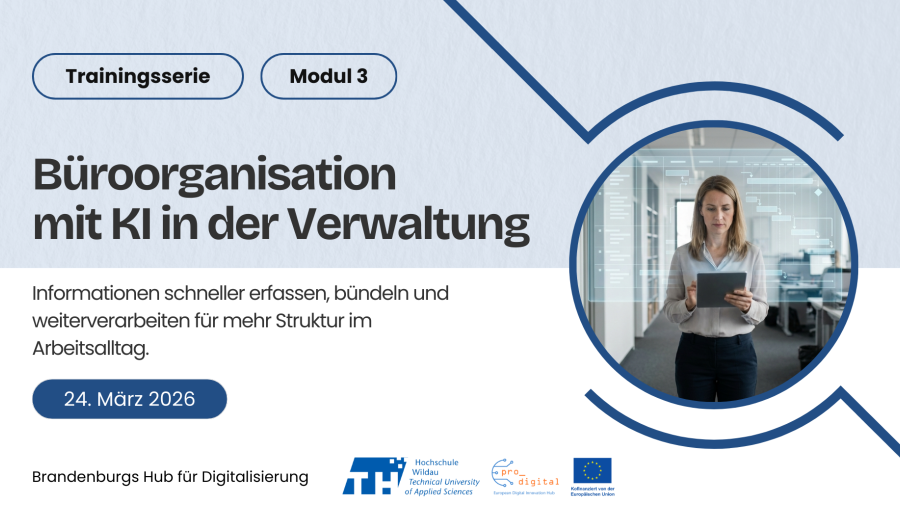 Flyer zur Veranstaltung - Büroorganisation mit KI in der Verwaltung