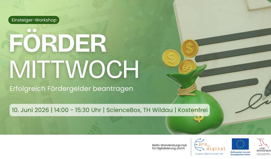 Flyer zur Veranstaltung - Fördermittwoch - Einführung in die Antragstellung