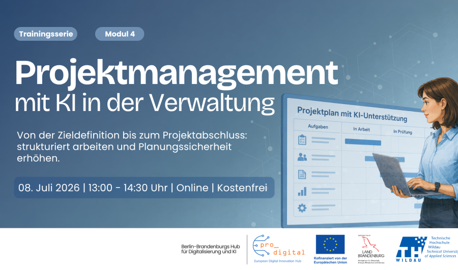 Flyer zur Veranstaltung - Projektmanagement mit KI in der Verwaltung