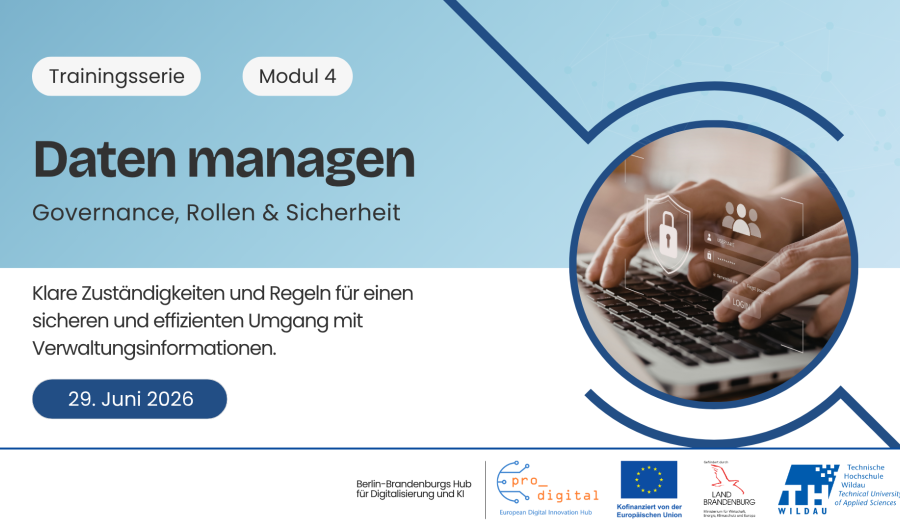 Flyer zur Veranstaltung Datenmanagement für die Verwaltung - Daten managen