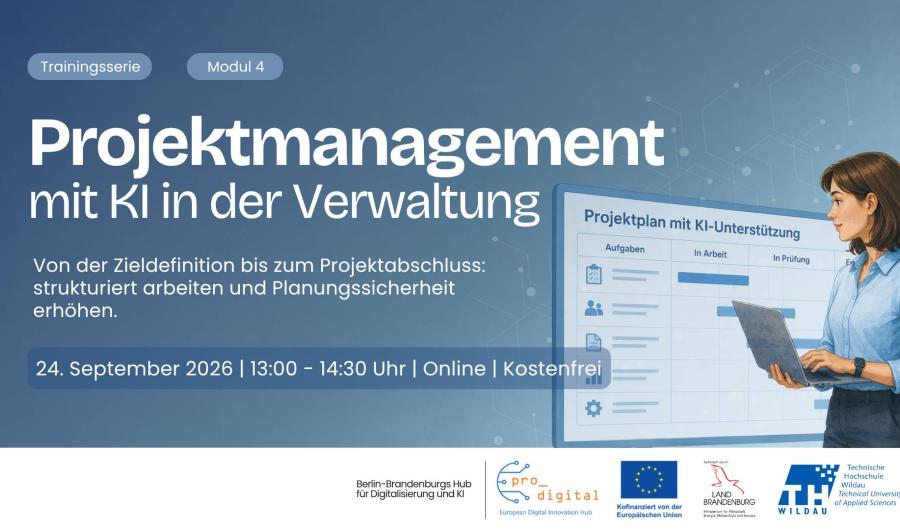 Flyer zur Veranstaltung - Projektmanagement mit KI in der Verwaltung