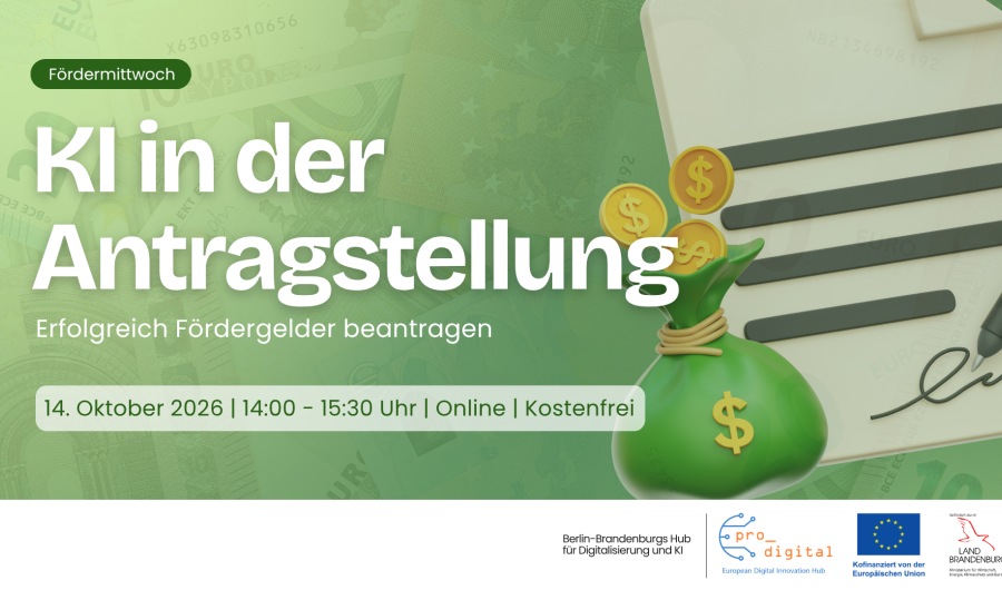 Flyer zur Veranstaltung - Fördermittwoch - KI in der Antragstellung
