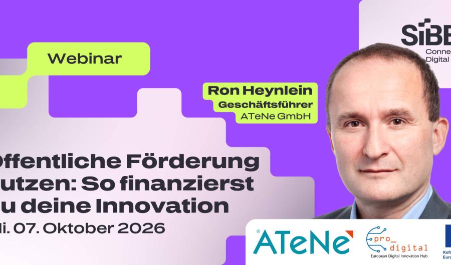 Flyer zur Veranstaltung - Öffentliche Förderung nutzen: So finanzierst du deine Innovation