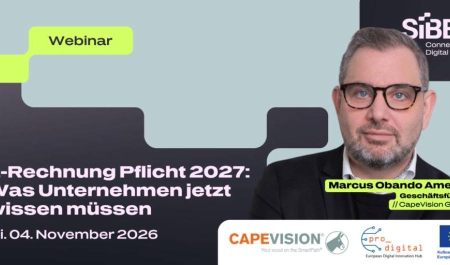 Flyer zur Veranstaltung E-Rechnung Pflicht 2027: Was Unternehmen jetzt wissen müssen
