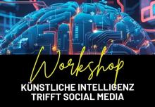 Flyer für die Veranstaltung KI im Social Media Marketing. 
