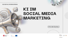 Plakat zur Ankündigung einer Veranstaltung zum KI im Social Media Marketing