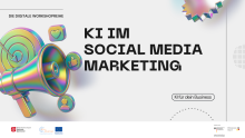 Plakat zur Ankündigung einer Veranstaltung zum KI im Social Media Marketing
