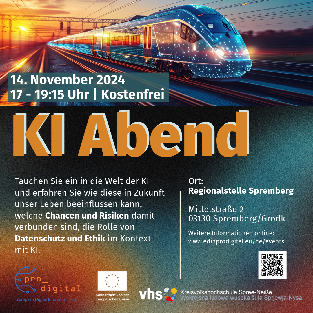 Ankündigung zum Event: KI Abend in Spremberg am 14. November um 19 Uhr