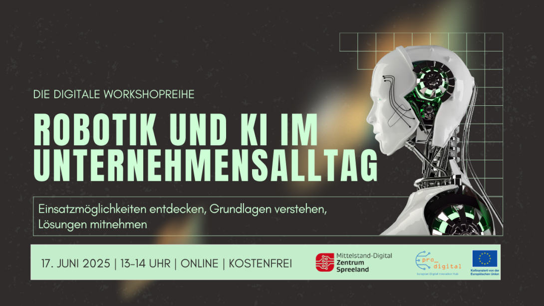 Plakat zur Ankündigung einer Veranstaltung zum Thema Robotik und KI