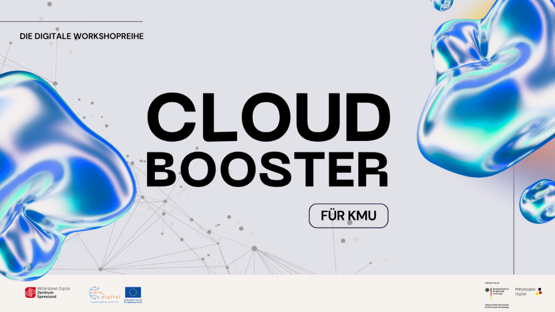 Plakat zur Veranstaltungsankündigung Cloud-Booster für KMU 