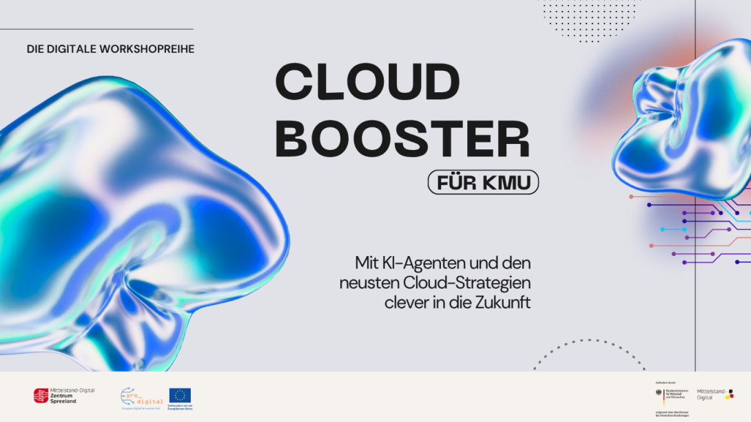 Plakat zur Veranstaltungsankündigung Cloud-Booster für KMU