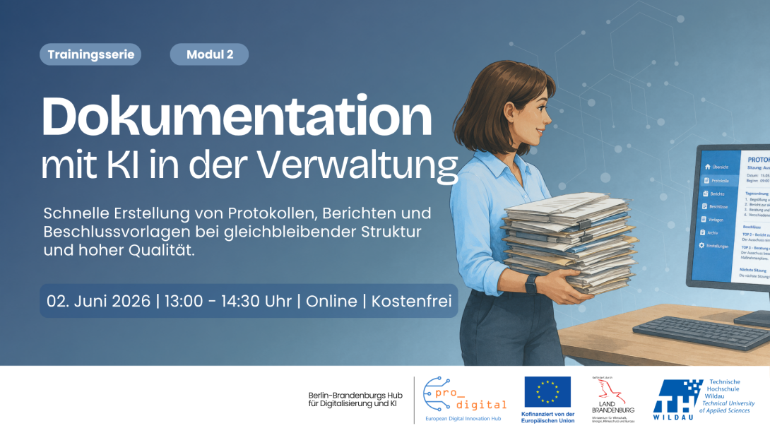 Flyer zur Veranstaltung - Dokumentation mit KI in der Verwaltung