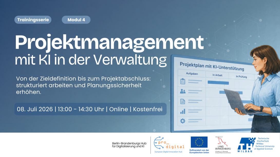 Flyer zur Veranstaltung - Projektmanagement mit KI in der Verwaltung