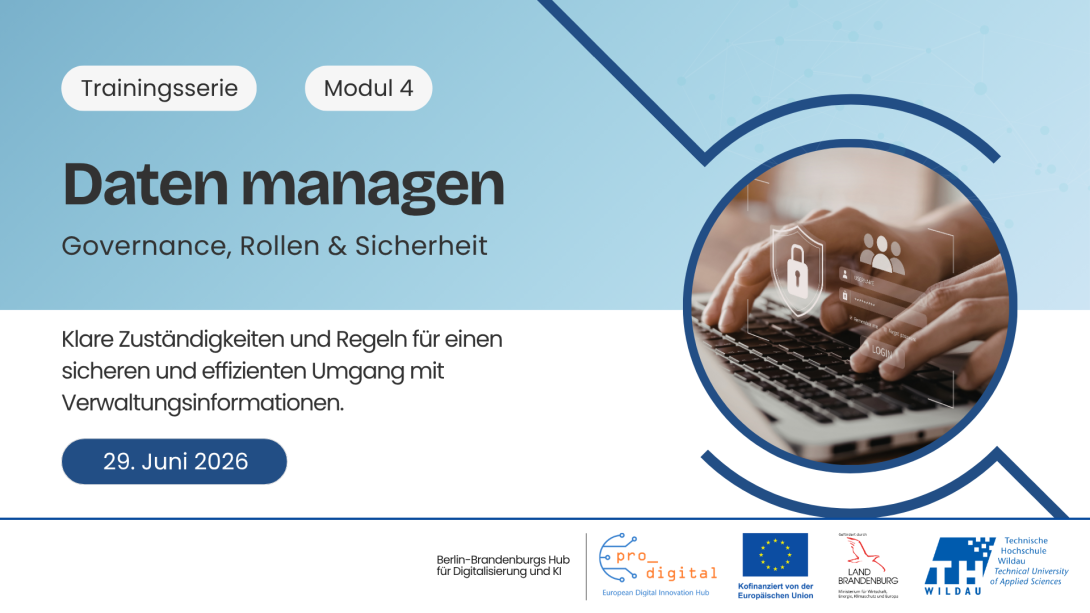 Flyer zur Veranstaltung Datenmanagement für die Verwaltung - Daten managen