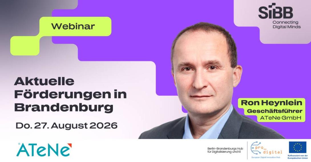 Flyer zur Veranstaltung - Aktuelle Förderungen in Brandenburg