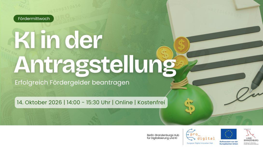 Flyer zur Veranstaltung - Fördermittwoch - KI in der Antragstellung