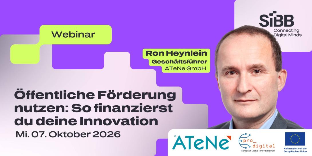 Flyer zur Veranstaltung - Öffentliche Förderung nutzen: So finanzierst du deine Innovation
